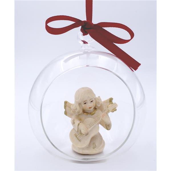 Angel with guitar in glass ball  - gold board